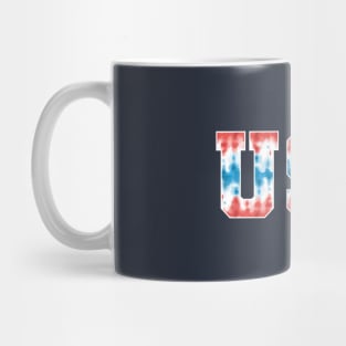 USA 4th of July Patriotic Red White Blue Tie Dye USA Flag Mug